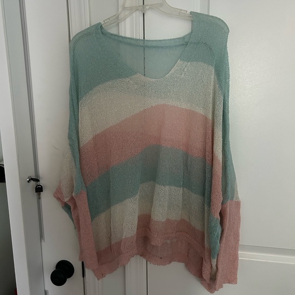 Sheer color block dolman sleeve sweater - Picture 2 of 2